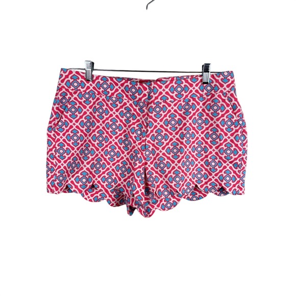 crown & ivy Pants - Crown & Ivy Women's Size 14 Petite Pink Scalloped Hem Geometric Medallion Shorts